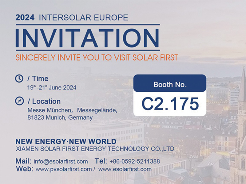 Messehinweis | Besuchen Sie Solar First auf der Intersolar Europe 2024